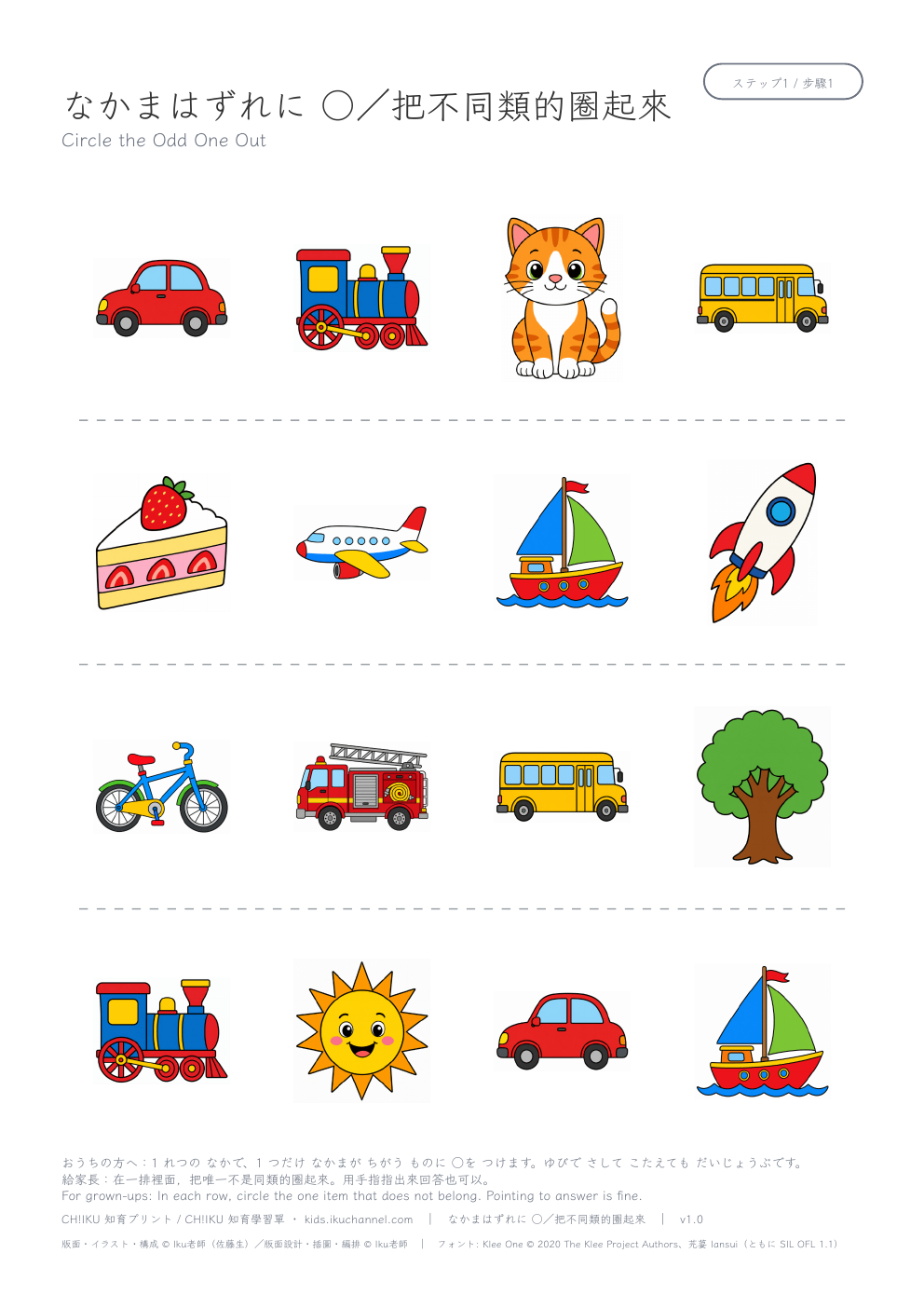 Which One Doesn’t Belong? (among the vehicles) | Odd One Out Worksheet