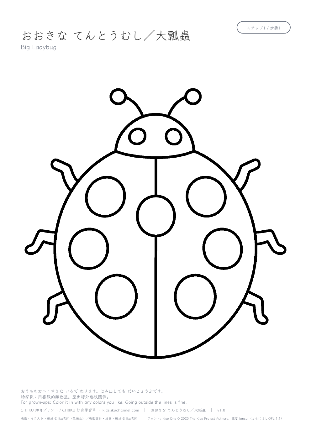 Big Ladybug Coloring Page