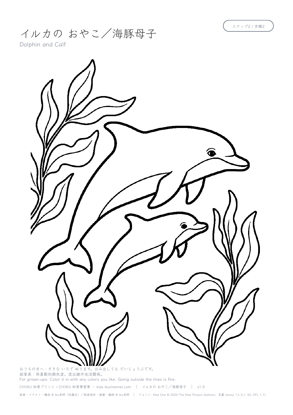 Dolphin and Calf Coloring Page